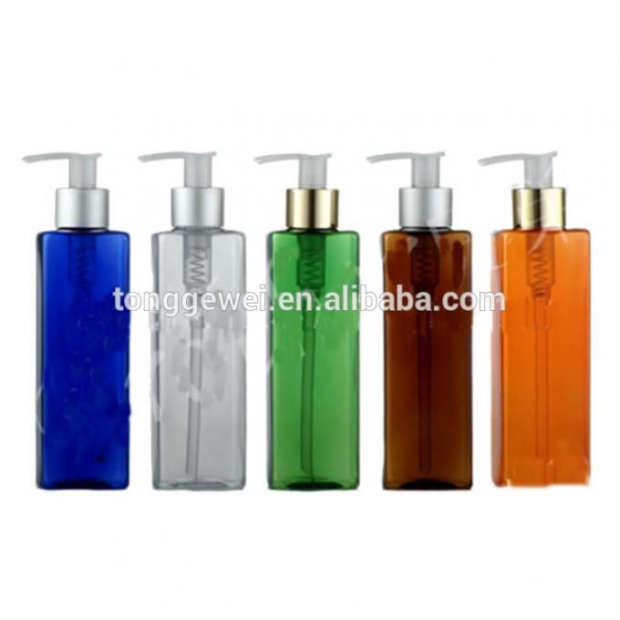 Heiße Verkaufsdes haustierbernsteines 50ml 100ml 250ml 500ml Spraypumpenlotions-Shampooplastikflaschen weiße klare grüne französische quadratische en gros
