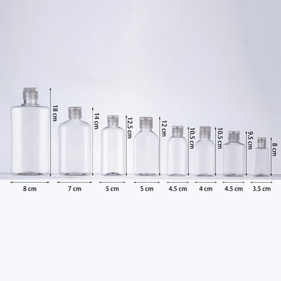 Transparent Square Plastic Lotion Bottles Bath Product PET Squeeze Bottle 20~250ml