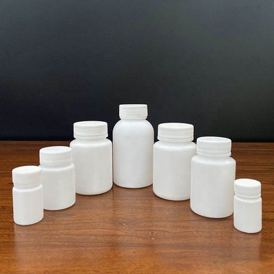 Circle PE Capsule Granule Plastic Medicine Bottles With Screw Cap 30~100cc