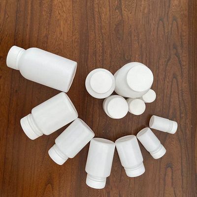 Circle PE Capsule Granule Plastic Medicine Bottles With Screw Cap 30~100cc