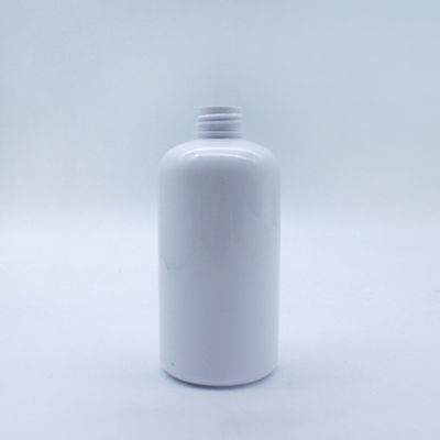 White 300ml PET Plastic Lotion Bottles With Spray Pump Round Boston Bottle