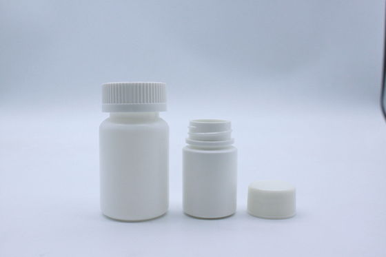 70ml PE Plastic Empty White Capsule Bottle With Child Resistant Cap